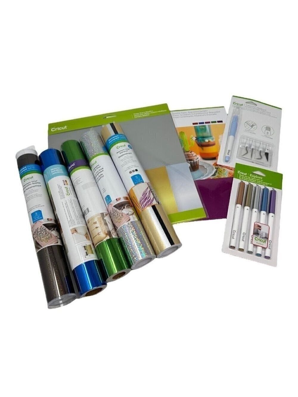 Cricut Lot Vinyl Cardstock Poster Board True Control Kit Pen Set Bundle Gift New